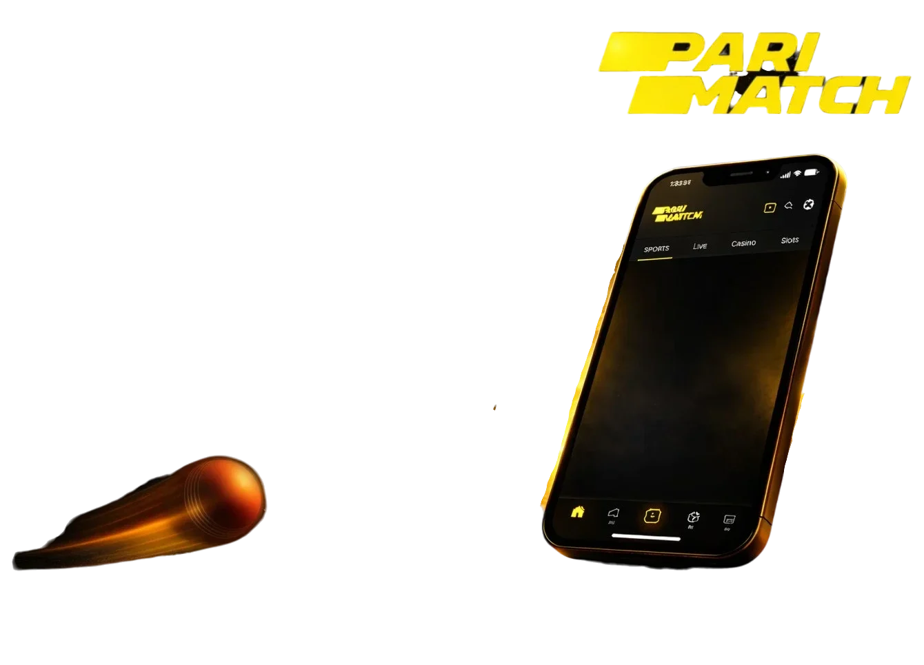 Parimatch mobile app on smartphone with cricket betting interface